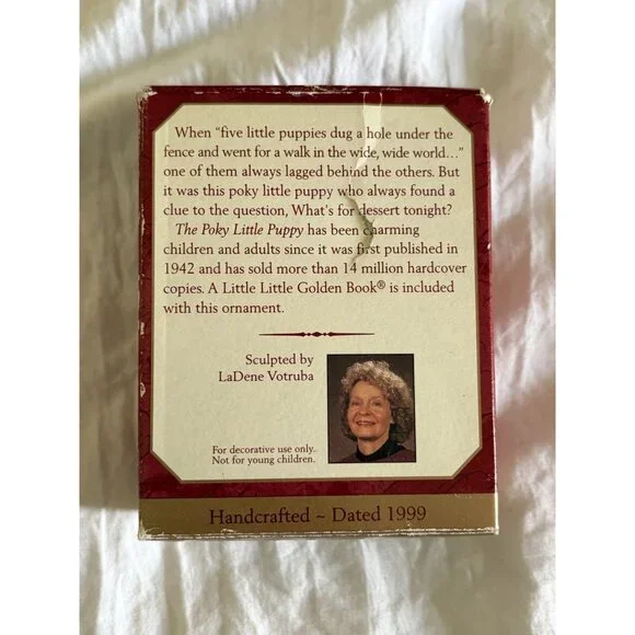 HALLMARK KEEPSAKE 1999 THE POKY LITTLE PUPPY LITTLE GOLDEN BOOK ORNAMENT - Picture 3 of 9